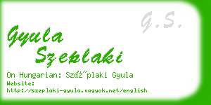 gyula szeplaki business card